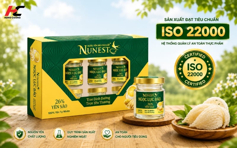 Nunest Ngọc Lục Bảo đạt tiêu chuẩn ISO 22000