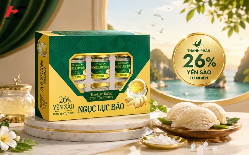 Nunest Ngọc Lục Bảo chứa hàm lượng yến sào tự nhiên lên đến 26%