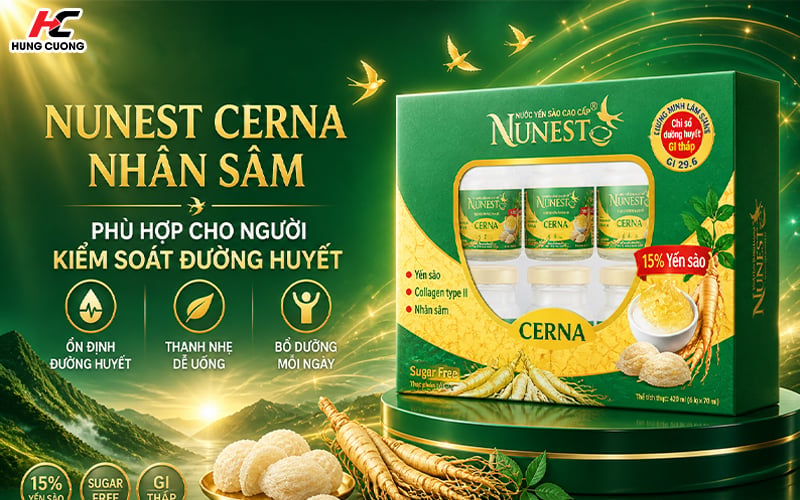 Nước yến sào Nunest Cerna kiểm soát đường huyết