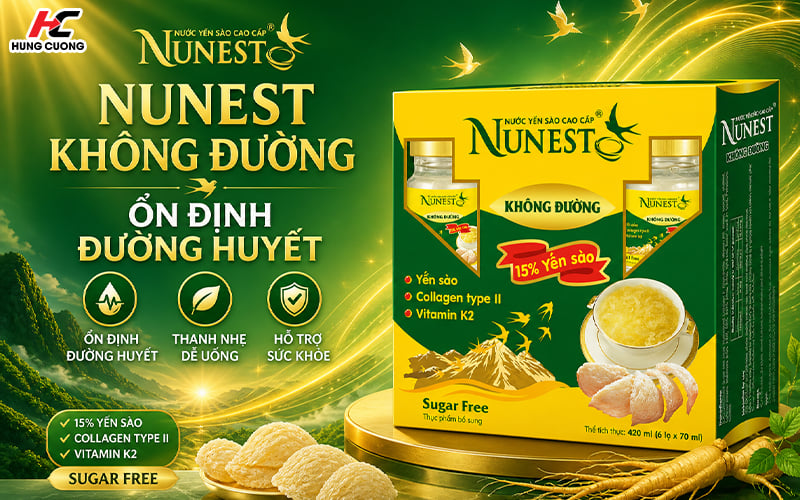 Nước yến sào Nunest không đường cho người ăn kiêng