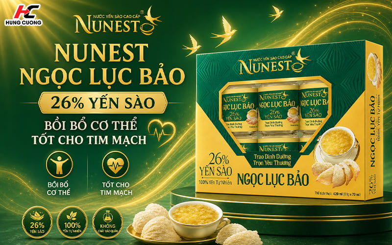 Nước yến sào Nunest Ngọc Lục Bảo tốt cho tim mạch