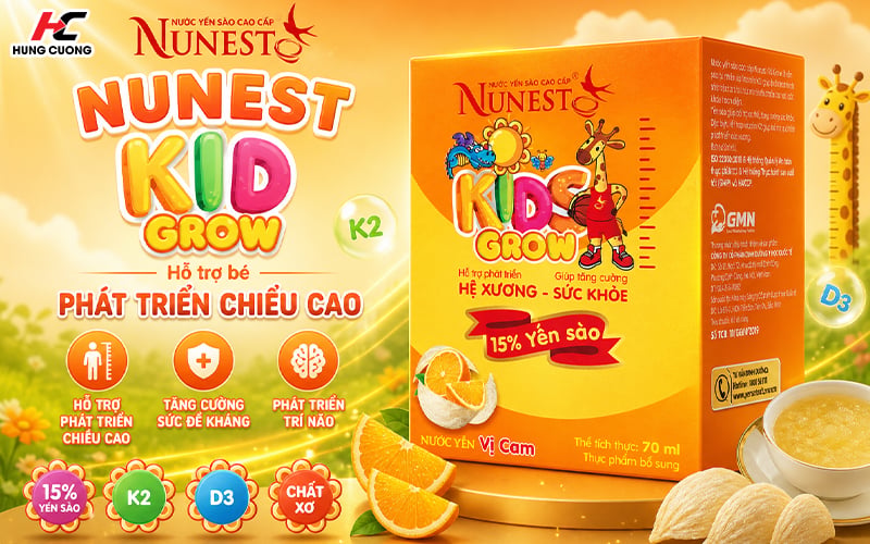 Nước yến sào Nunest Grow tăng chiều cao cho bé