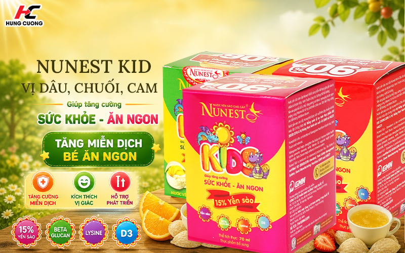 Nước yến sào Nunest Kid nhiều vị cho bé