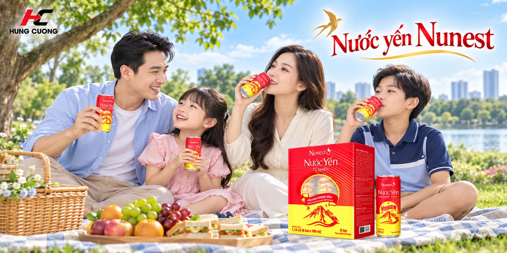 Nước yến lon Nunest có đường