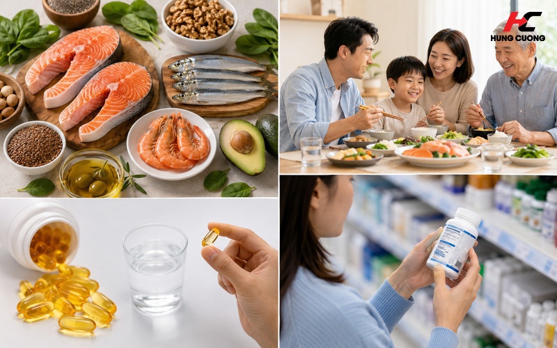 Hướng dẫn cách bổ sung bộ ba chất béo Omega 3 6 9 khoa học, an toàn