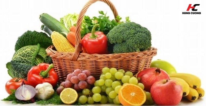 Nhóm các loại rau xanh đậm, trái cây và quả mọng