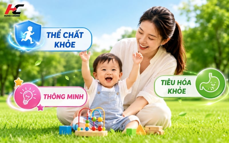 Sản phẩm hỗ trợ toàn diện cho bé thông tin, thể chất và tiêu hóa tốt