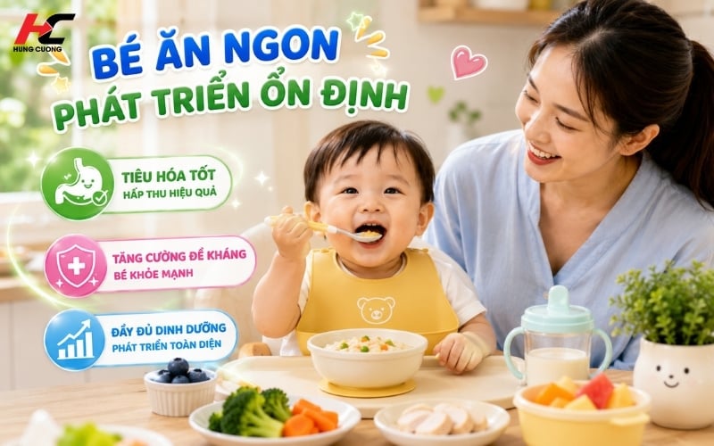 Sản phẩm hỗ trợ toàn diện cho bé ăn ngon, phát triển tốt
