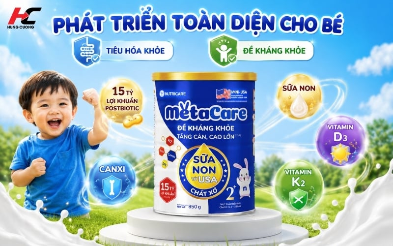 Sản phẩm hỗ trợ toàn diện cho bé Metacare xanh
