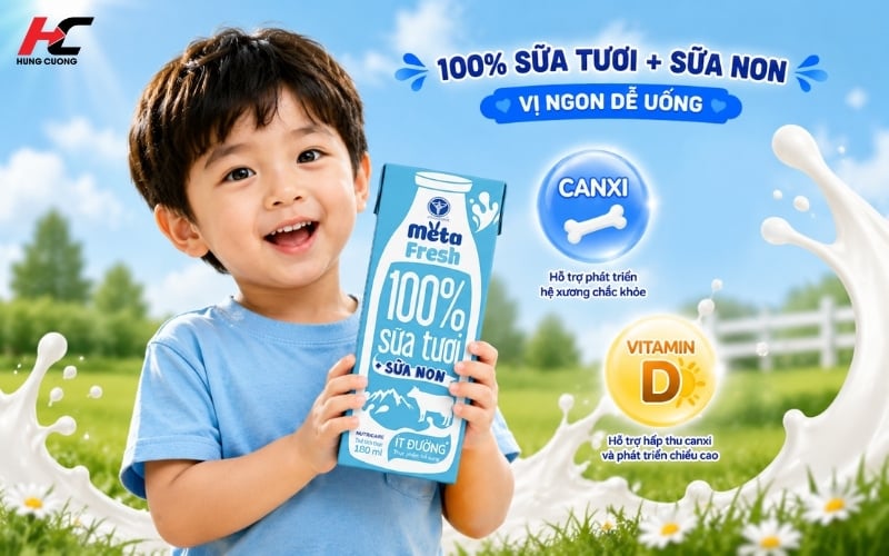 Sản phẩm hỗ trợ toàn diện cho bé sữa tươi Meta Fresh