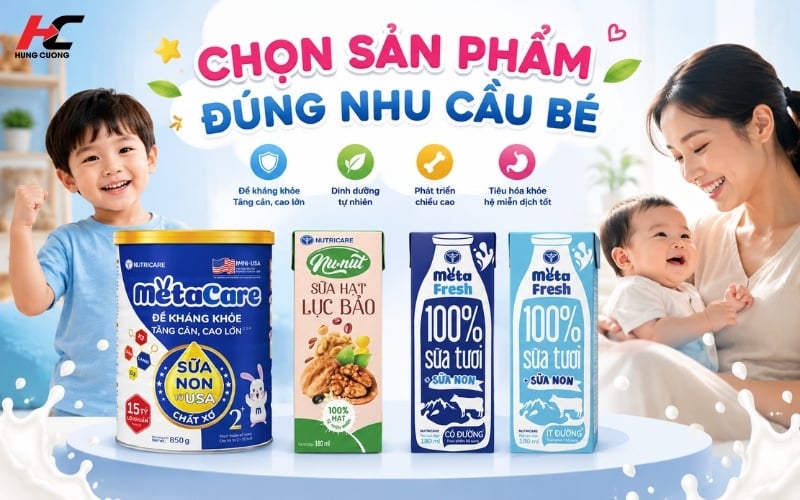 Chọn sản phẩm dinh dưỡng cho bé theo nhu cầu