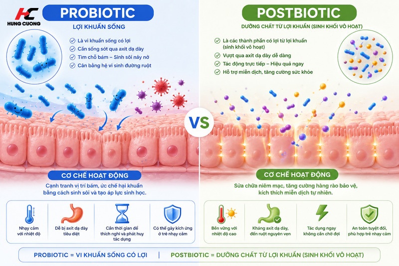 Cơ chế bảo vệ đường ruột giữa Probiotic và Postbiotic