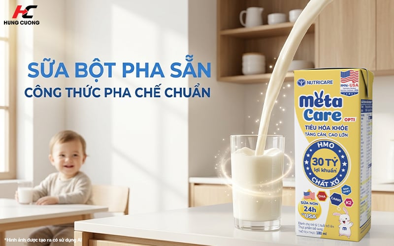 Sữa bột pha sẵn đã được thiết kế với công thức chuẩn cho bé