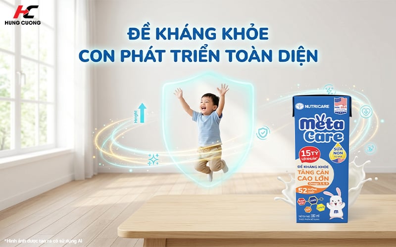 Sữa bột pha sẵn Metacare Eco xanh cho bé phát triển toàn diện