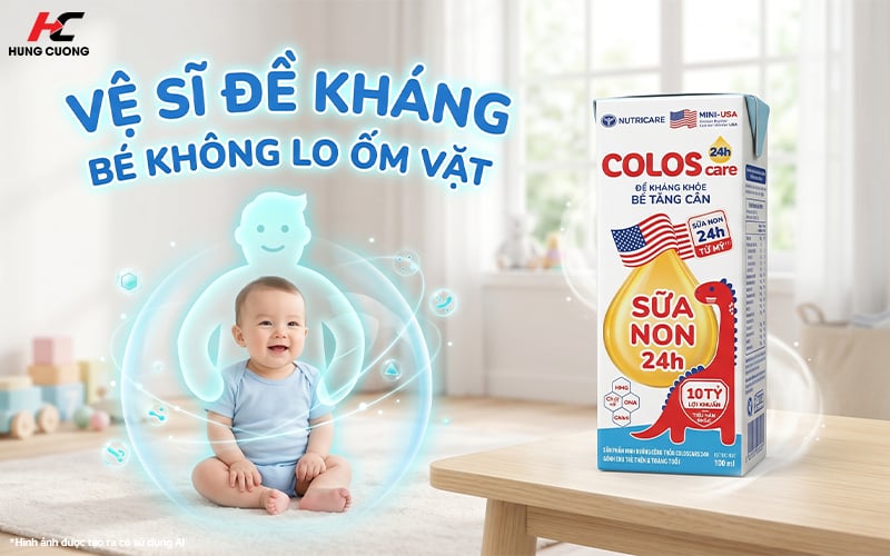 Sữa bột pha sẵn Colos Care 24h giúp bé tăng đề kháng