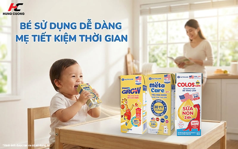 Sữa bột pha sẵn thiết kế tiện lợi cho bé sử dụng