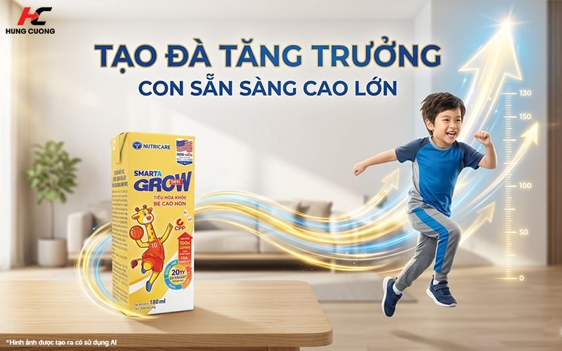 Sữa bột pha sẵn Smarta Grow Opti giúp trẻ tăng chiều cao
