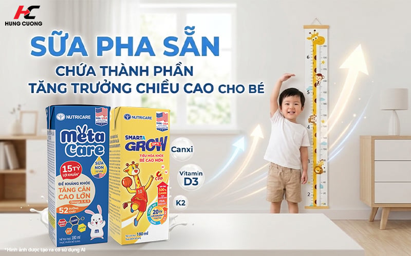 Chọn sữa bột pha sẵn cho bé chứa thành phần tăng chiều cao