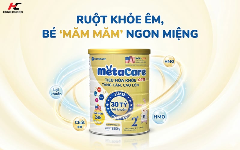 Sữa bột trẻ em Metacare Opti giúp bé ruột khỏe êm ăn ngon miệng