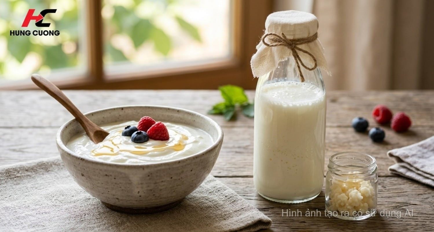 Sữa chua truyền thống và sữa tươi Kefir