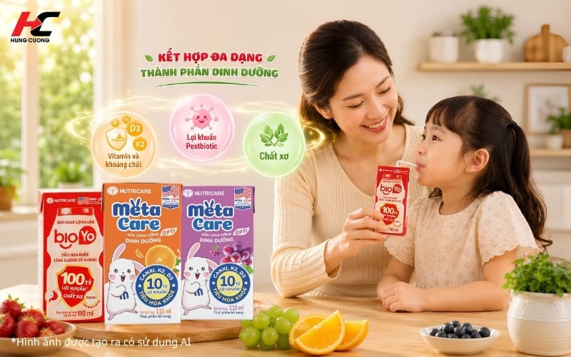Sữa chua uống cho bé kết hợp nhiều thành phần dinh dưỡng