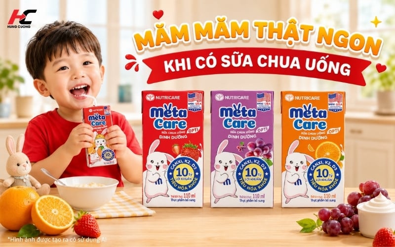 Bé ăn ngon và hấp thu dễ dàng tạo đà phát triển khi dùng sữa chua uống