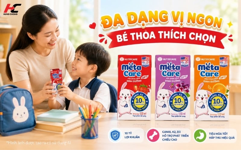 Sữa chua uống Metacare Yoyo đa dạng hương vị