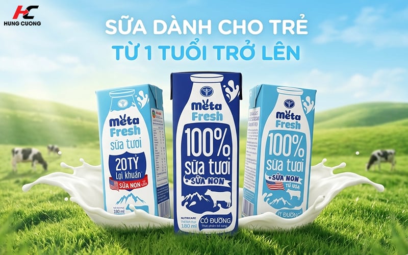 Sữa tươi Meta Fresh dinh dưỡng cho trẻ từ 1 tuổi