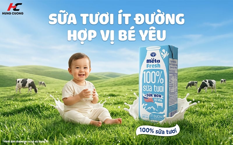 Sữa tươi ít đường dành cho bé hương vị dễ uống