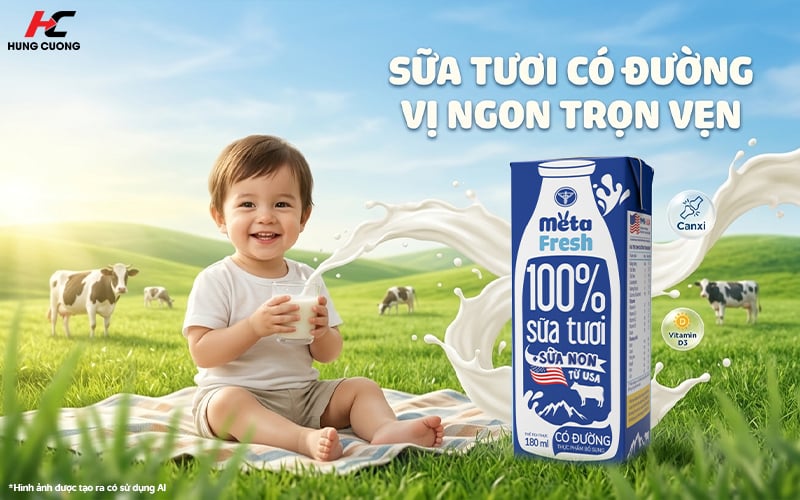 Sữa tươi có đường vị ngon cho bé