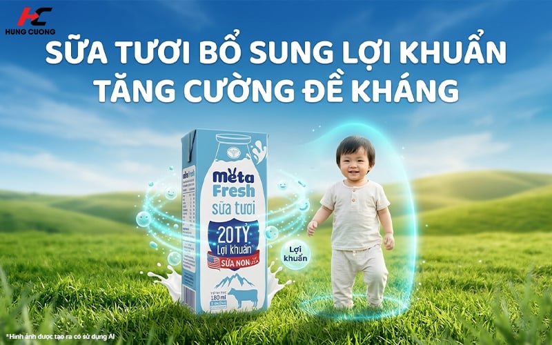 Sữa tươi bổ sung lợi khuẩn giúp bé tăng cường đề kháng