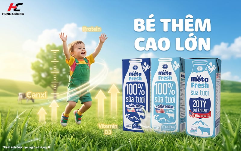 Sữa tươi bổ sung dưỡng chất phát triển chiều cao