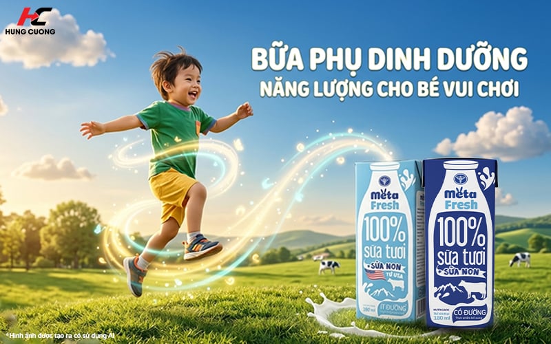 Sữa tươi bổ sung năng lượng cho bé hoạt động