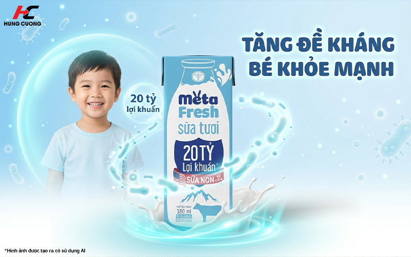 Sữa tươi Meta Fresh Lợi khuẩn cho bé đề kháng khỏe mạnh