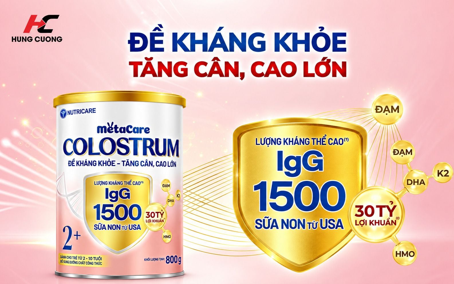 Thành phần sữa bột Metacare Colostrum 2+