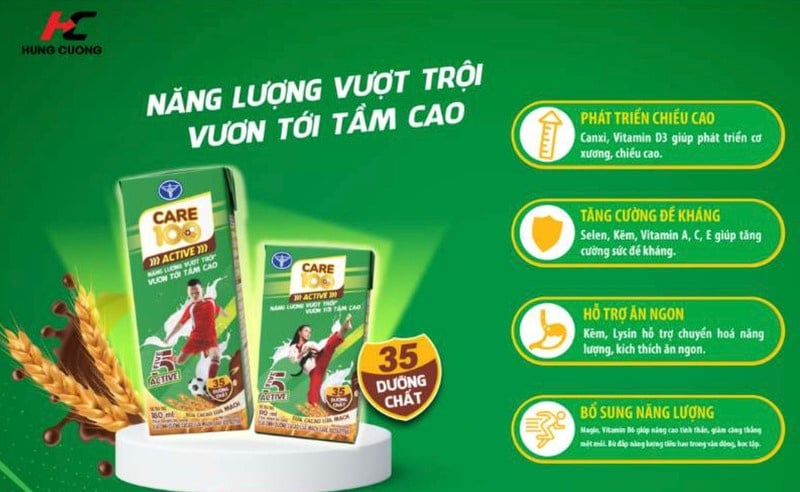 Sữa ca cao lúa mạch Care 100 Active
