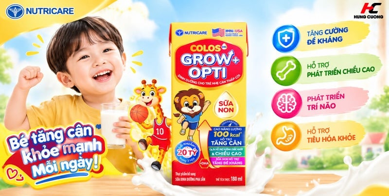 Sữa pha sẵn Colos24h Grow Opti