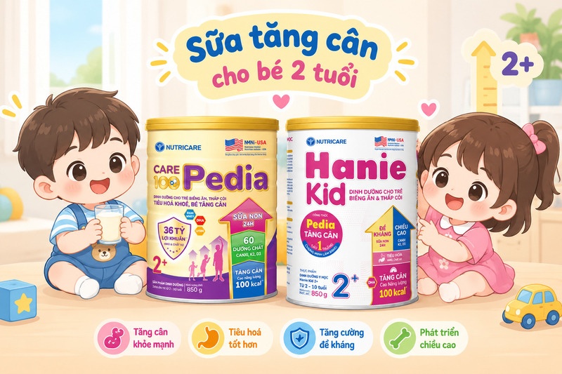 sữa tăng cân cho bé 2 tuổi