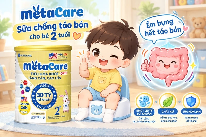 sữa chống táo bón cho bé 2 tuổi
