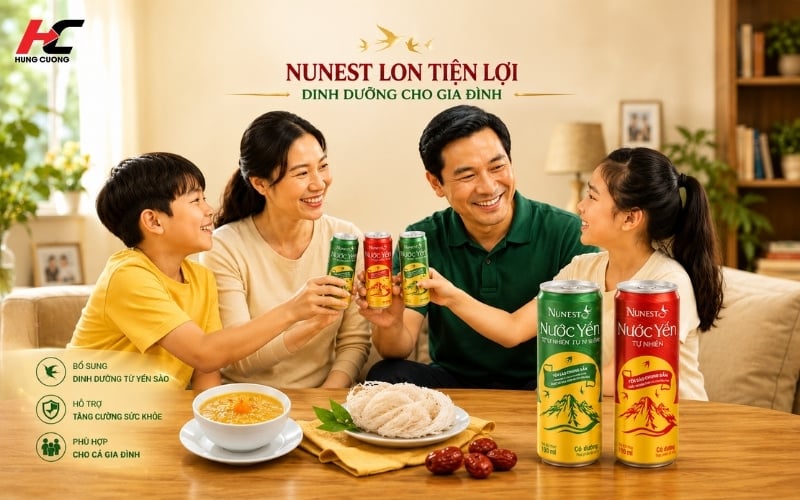 Yến sào Nunest dạng lon tiện lợi cho cả gia đình