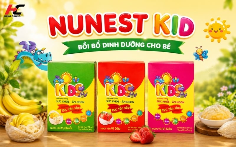 Nước yến sào Nunest Kid dinh dưỡng cho trẻ