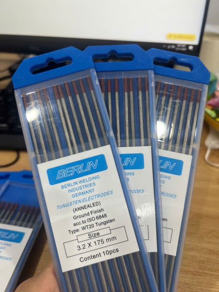 🥇 QUE HÀN TIG TUNGSTEN BERLIN WT20 (ĐẦU ĐỎ) – GIÁ TỐT, HÀN ỔN ĐỊNH, MỐI HÀN ĐẸP