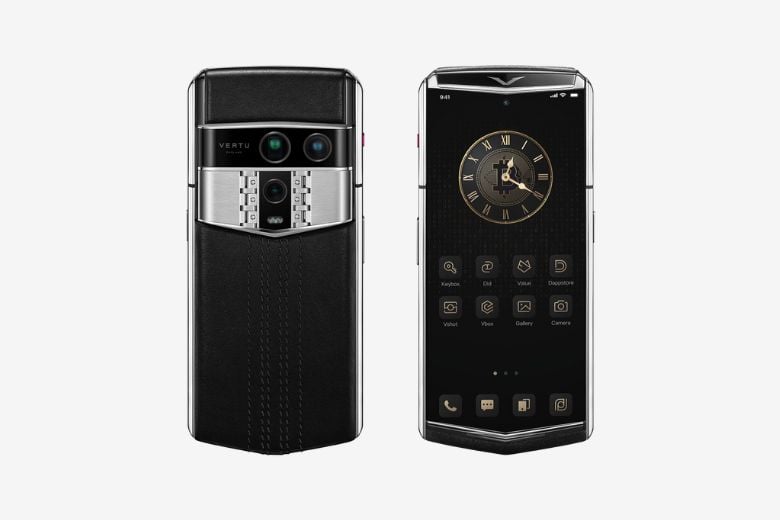 Vertu Agent Q Silver Regular Set Black Quilted Stitch (Pure Black) Calf 1TB