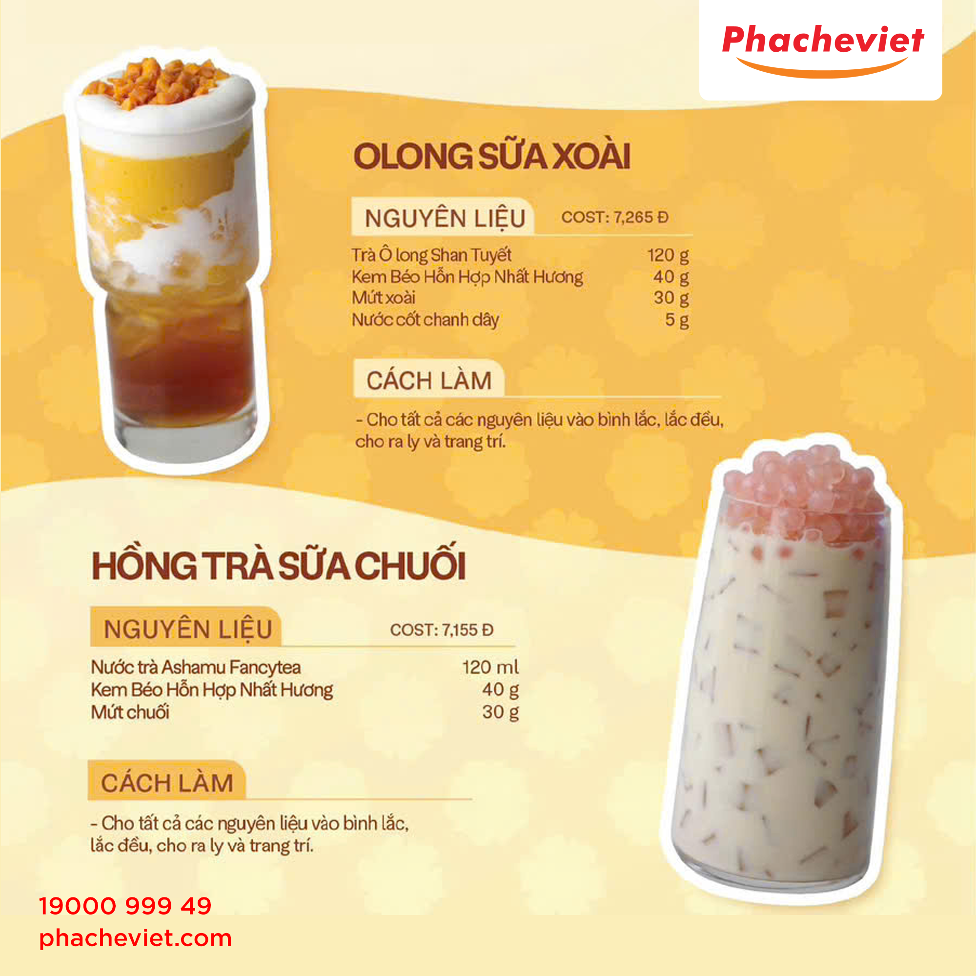 Công thức pha chế Oolong Sữa Xoài