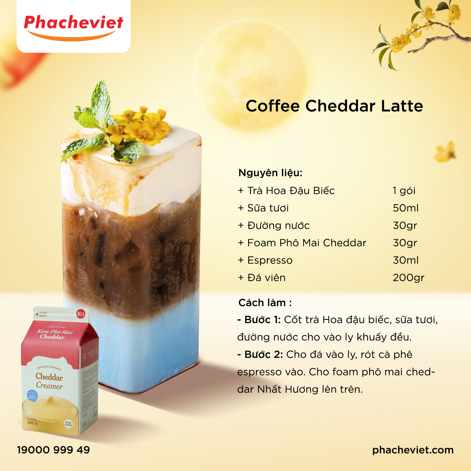 Công thức pha chế Coffee Cheddar Latte