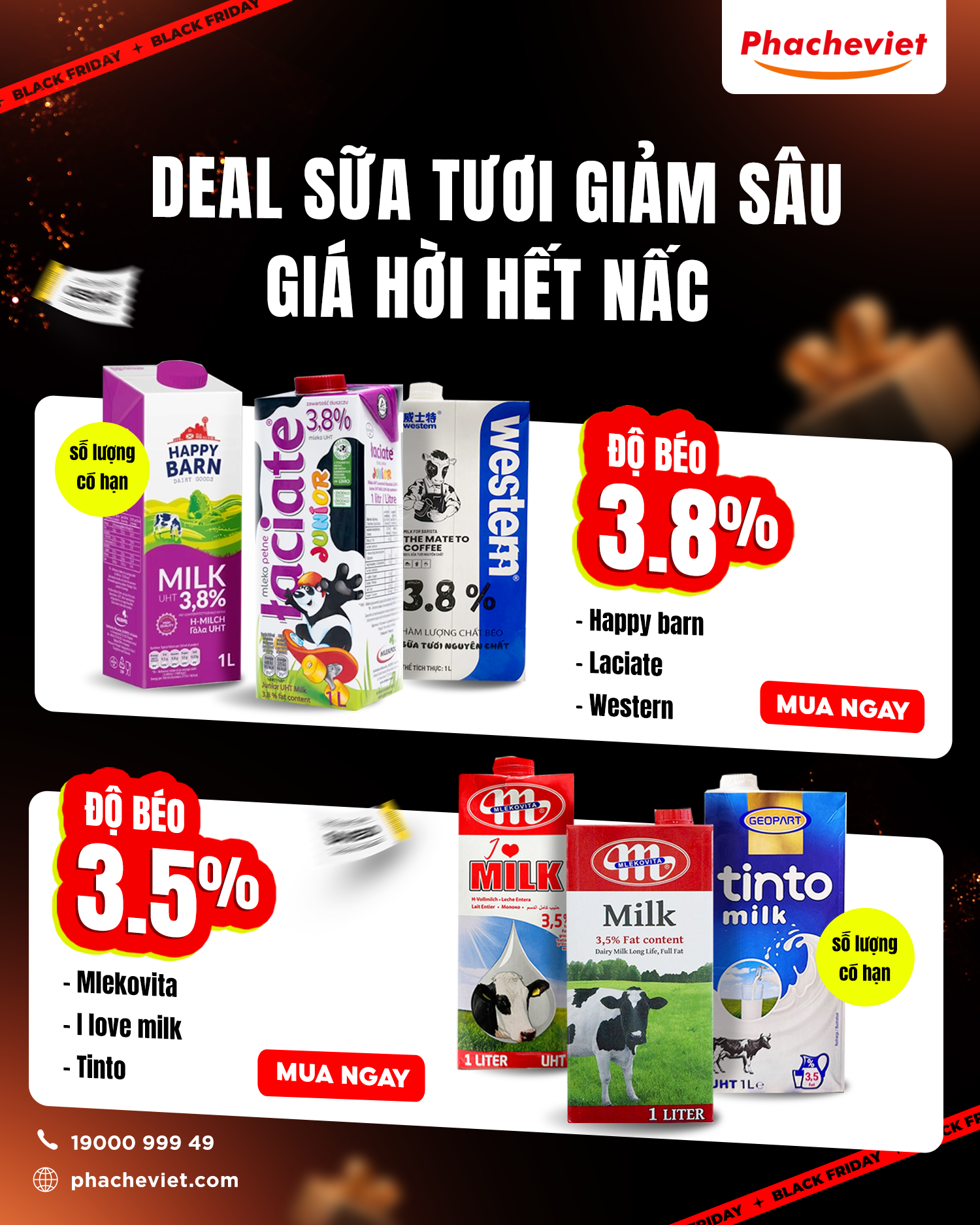 [BLACK FRIDAY] – DEAL SỮA TƯƠI GIẢM SÂU, GIÁ HỜI HẾT NỐC!