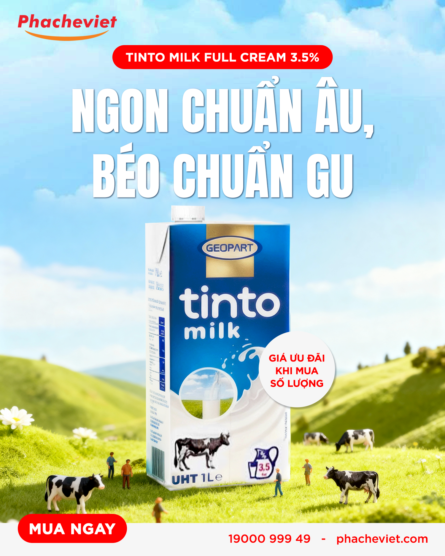 NGON CHUẨN ÂU, BÉO CHUẨN GU - TINTO MILK FULL CREAM 3.5%