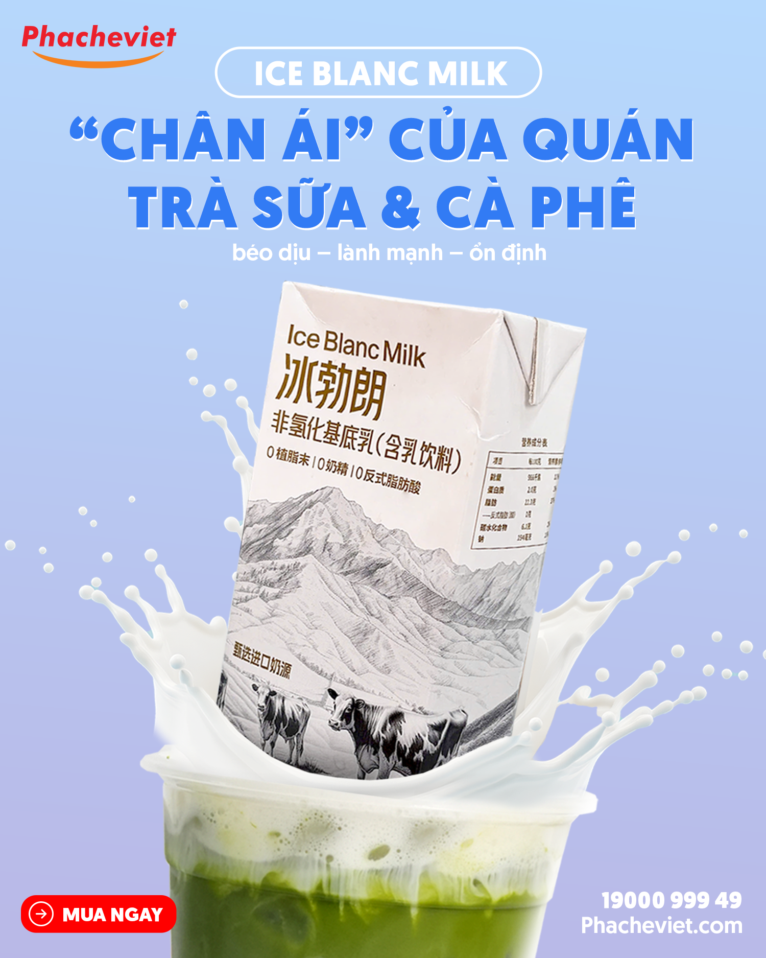 SỮA DÀY PHA CHẾ ICE BLANC - “CHÂN ÁI” CỦA QUÁN TRÀ SỮA & CÀ PHÊ