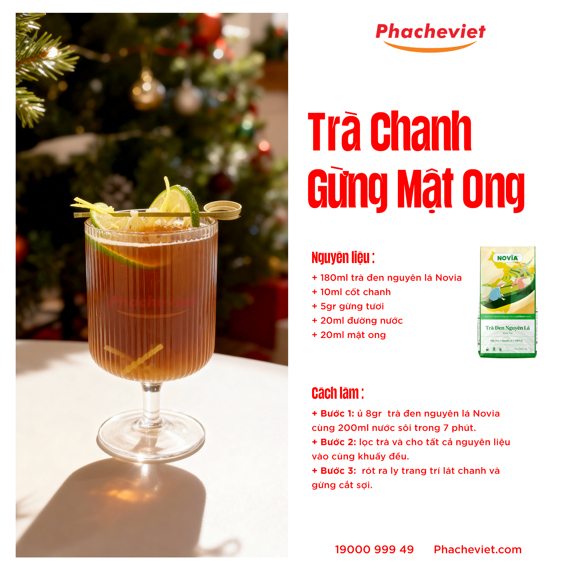 Công thức pha chế Trà Chanh Gừng Mật Ong