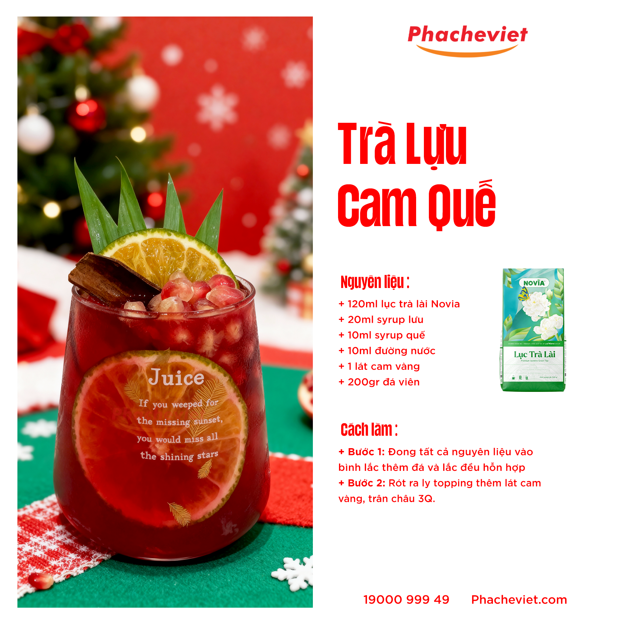 Công thức pha chế Trà Lựu Cam Quế